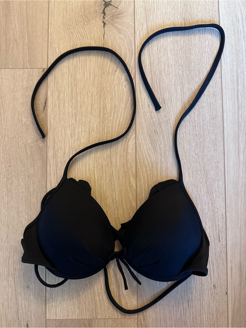 Victoria Secret - Black Bow and Ruffle Bikini Top